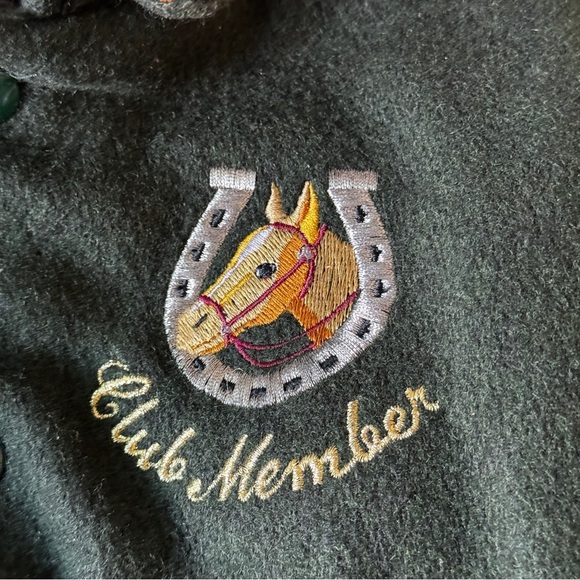 Vintage kids equestrian club bomber jacket suede two toned size 6 unisex - Picture 4 of 10